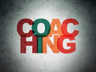 Eğitim kavramı: dijital kağıt arka plan üzerinde koçluk