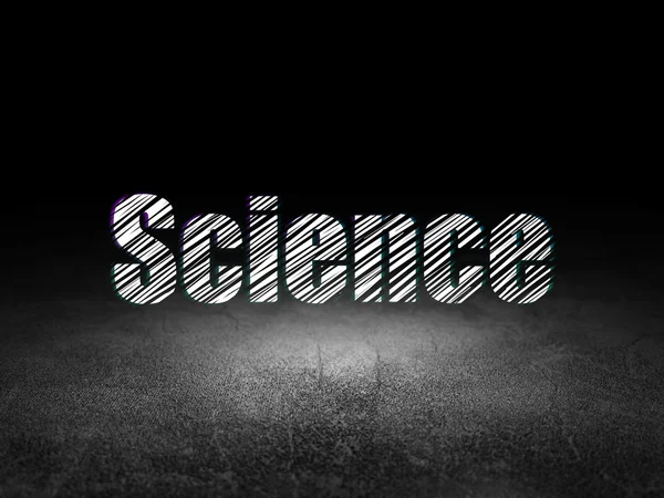 Vetenskap koncept: vetenskap i grunge mörkt rum — Stockfoto