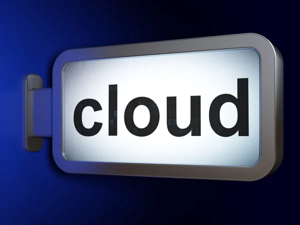 Concetto di rete cloud: cloud su sfondo cartellone — Foto Stock