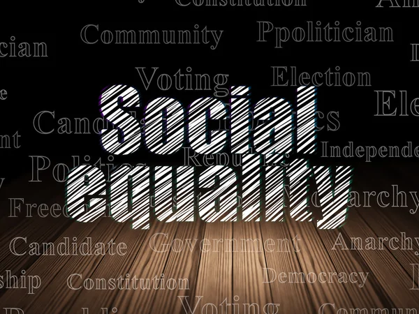 Politisches Konzept: Soziale Gleichberechtigung im Grunge Dark Room — Stockfoto