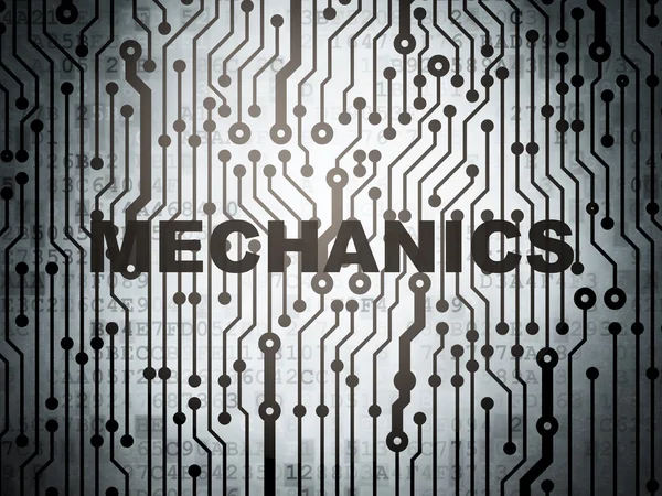 Science concept: circuit board with Mechanics — Zdjęcie stockowe