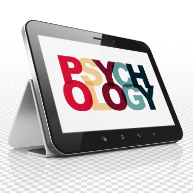 Sağlık kavramı: Psikolojili Tablet Bilgisayar ekranda