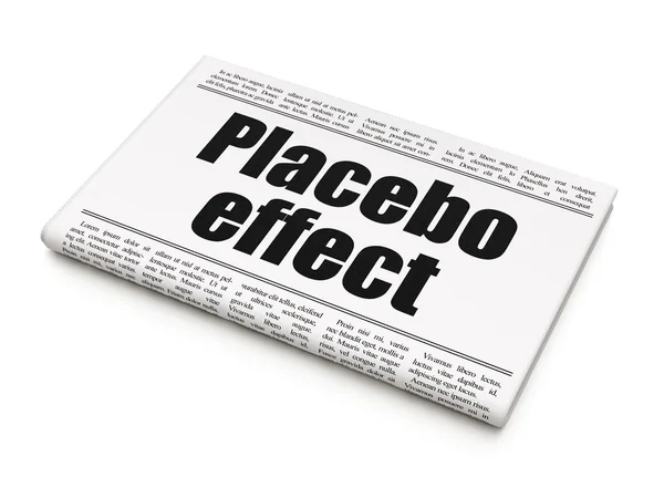 Koncepce medicíny: novinový titulek placebo efekt — Stock fotografie