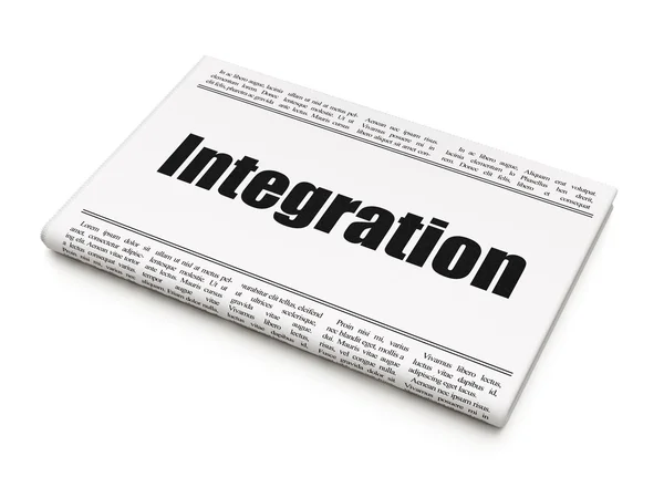 Affärsidé: tidningsrubrik Integration — Stockfoto