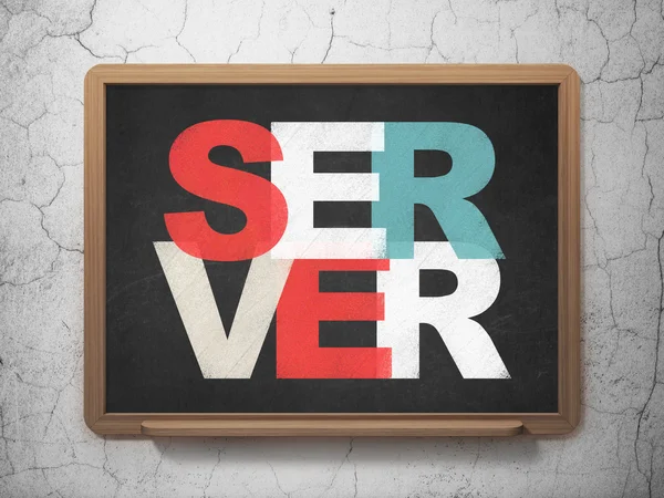 Conceito de Web design: Server on School Board background — Fotografia de Stock