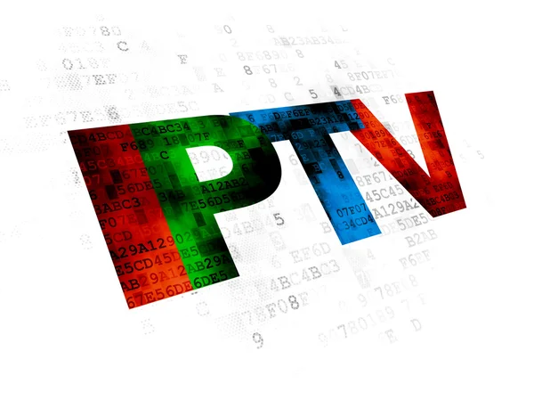 Conceito de Web design: IPTV em fundo digital — Fotografia de Stock