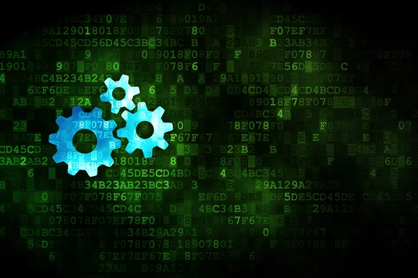 Web development concept: Gears on digital background — Stock Photo, Image