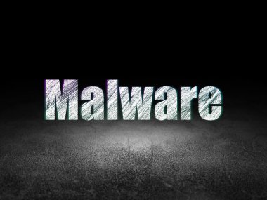 Koruma kavramı: Malware grunge karanlık odada