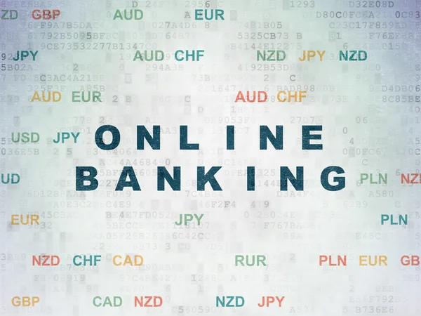 Concetto di denaro: online banking su sfondo carta digitale — Foto Stock