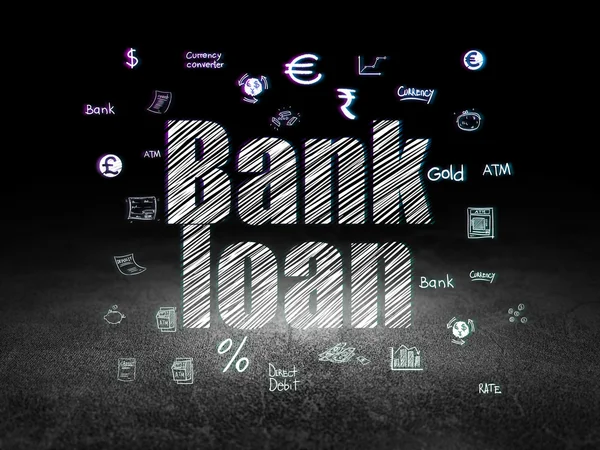 Banking concept: Bank Loan in grunge dark room — Stockfoto