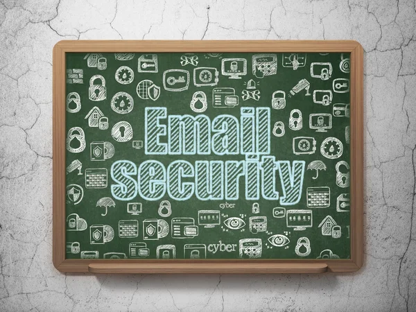 Concetto di sicurezza: sicurezza e-mail sul background del consiglio scolastico — Foto Stock