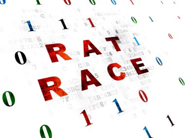 İş konsepti: Rat Race dijital arka planda