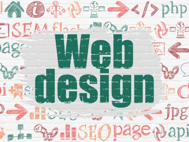 Web Tasarım: Web tasarım duvar arka plan üzerinde