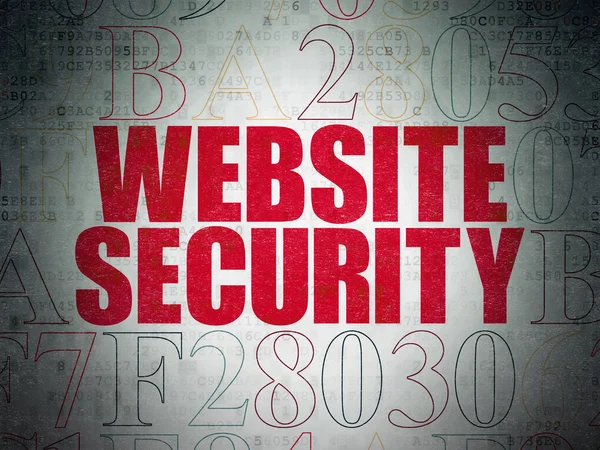 Концепция веб-дизайна: Безопасность веб-сайта на фоне цифровой бумаги — стоковое фото