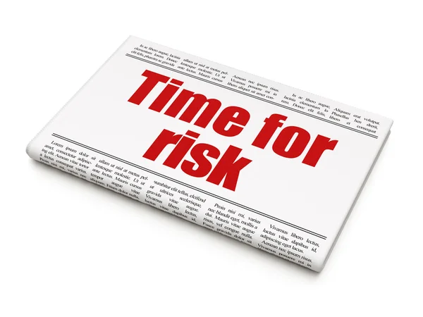 Conceito de tempo: manchete do jornal Time For Risk — Fotografia de Stock