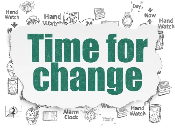 Concetto di tempo: tempo per il cambiamento su sfondo carta strappata — Foto Stock