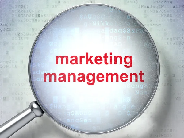 Koncept marketingu: Marketing Management s optickým sklem — Stock fotografie