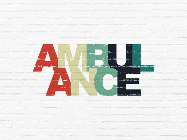 Koncepce zdraví: Ambulance na zeď na pozadí — Stock fotografie