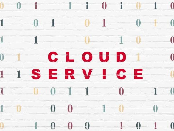 Cloud-Technologie-Konzept: Cloud-Service auf Wandhintergrund — Stockfoto