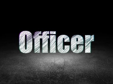 Hukuk kavramı: grunge karanlık odada memur