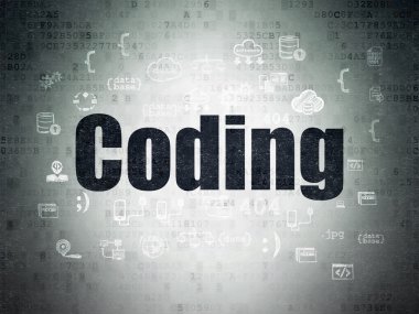 Software concept: Coding on Digital Paper background