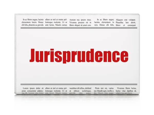 Conceito de lei: manchete de jornal Jurisprudência — Fotografia de Stock