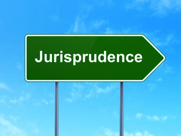 Law concept: Jurisprudence on road sign background — Stockfoto