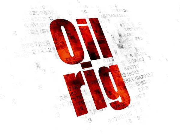 Herstellungskonzept: Ölplattform auf digitalem Hintergrund — Stockfoto