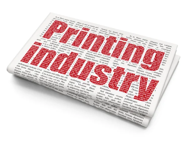 Conceito da indústria: Indústria de impressão em fundo de jornal — Fotografia de Stock