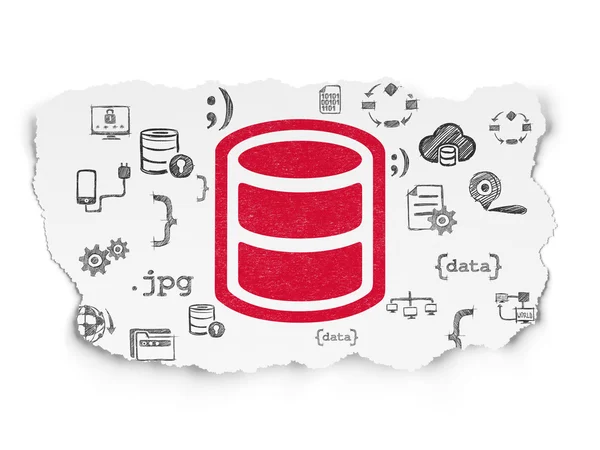 Veritabanı kavramı: yırtık kağıt arka plan veritabanı — Stok fotoğraf