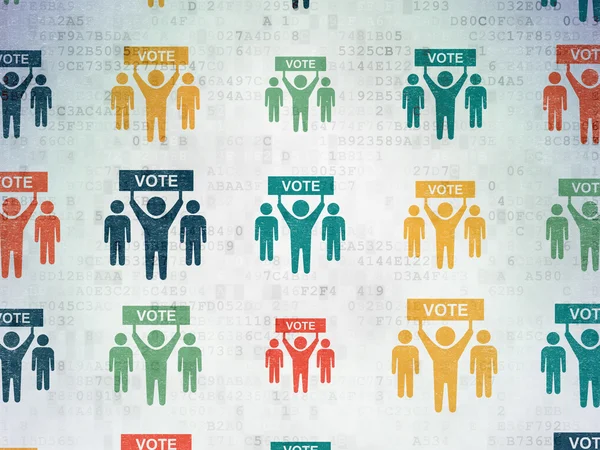 Politics concept: Election Campaign icons on Digital Paper background — Φωτογραφία Αρχείου
