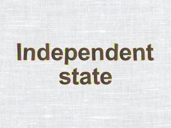 Conceito de política: Estado independente sobre fundo de textura de tecido — Fotografia de Stock