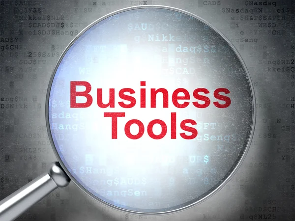 Business concept: Business Tools con vetro ottico — Foto Stock