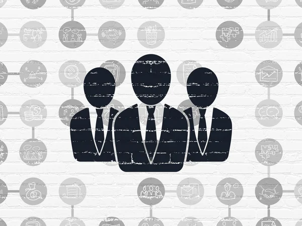 Concetto di finanza: Business People on wall background — Foto Stock