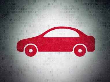 Vacation concept: Car on Digital Paper background