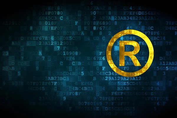 Concepto de derecho: Registrado en el fondo digital — Foto de Stock