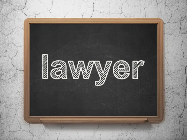 Conceito de lei: Advogado sobre fundo quadro-negro — Fotografia de Stock
