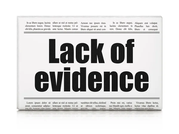 Law concept: newspaper headline Lack Of Evidence — 스톡 사진