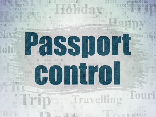 Urlaubskonzept: Passkontrolle auf digitalem Papier — Stockfoto