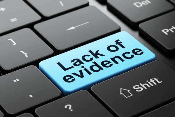 Law concept: Lack Of Evidence on computer keyboard background — Stock Photo, Image