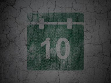 Timeline concept: Calendar on grunge wall background