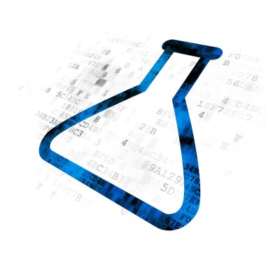 Bilim kavramı: dijital arka plan üzerinde Flask