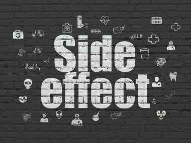 Sağlık kavramı: duvar arka plan üzerinde yan etkisi