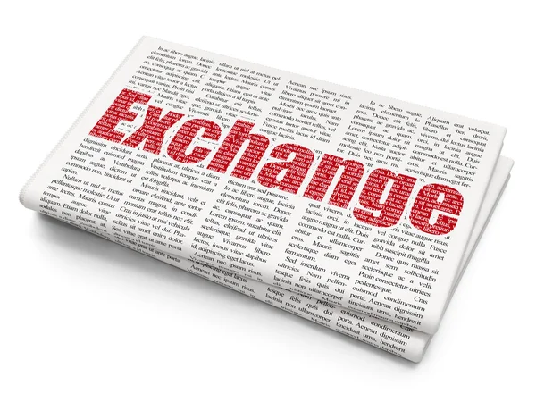 Banking concept: Exchange on Newspaper background — Stockfoto