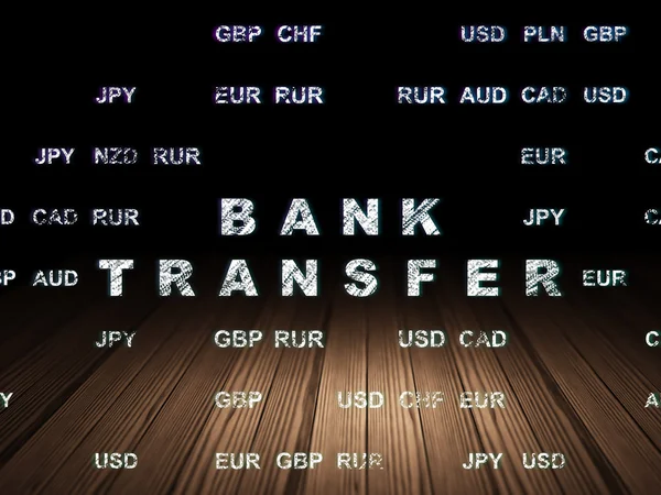 Concetto di denaro: bonifico bancario in camera oscura grunge — Foto Stock