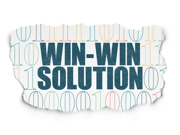 Business concept: Win-win Solution on Torn Paper background — Stock Photo, Image