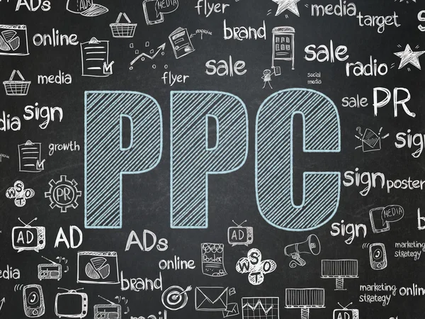 Concepto de marketing: PPC en el fondo de la Junta Escolar — Foto de Stock