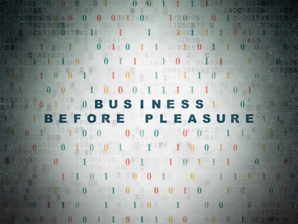 Finance concept: Business Before pleasure on Digital Paper background — Φωτογραφία Αρχείου