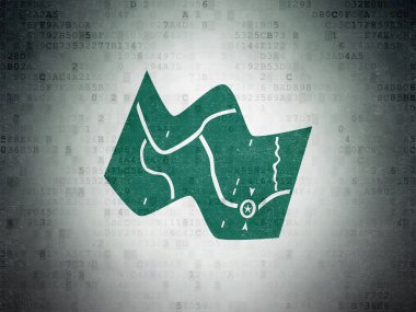 Vacation concept: Map on Digital Paper background