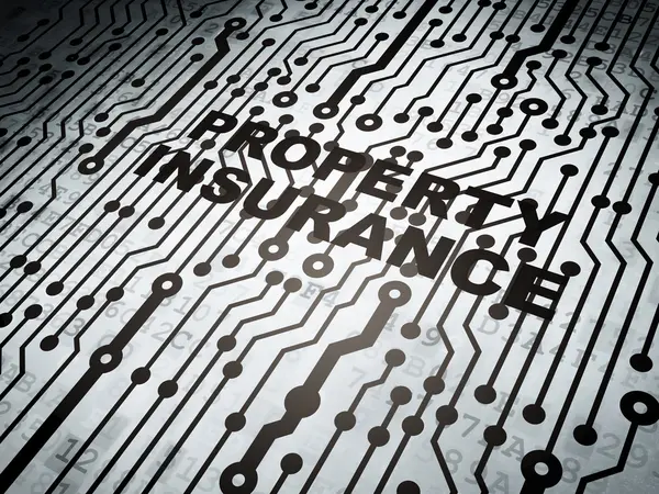 Insurance concept: circuit board with Property Insurance — Zdjęcie stockowe